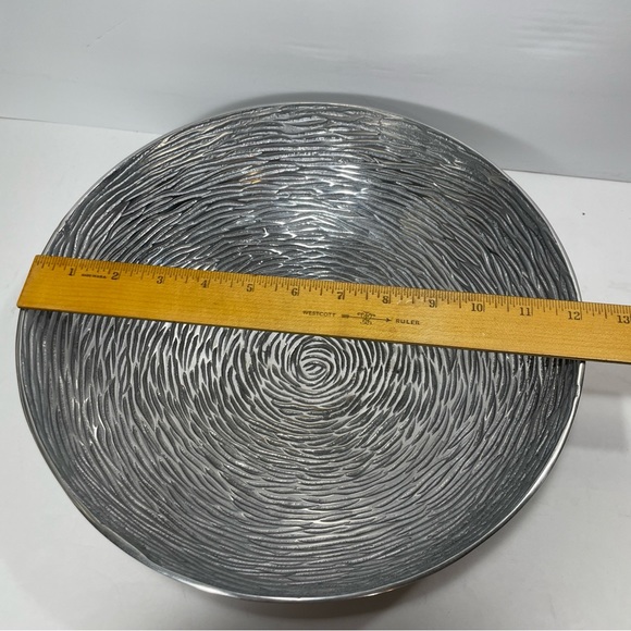 Ann Kary Pewter Centerpiece Bowl Ensaladera Tigre 12” Diameter Made in Mexico - Picture 6 of 8